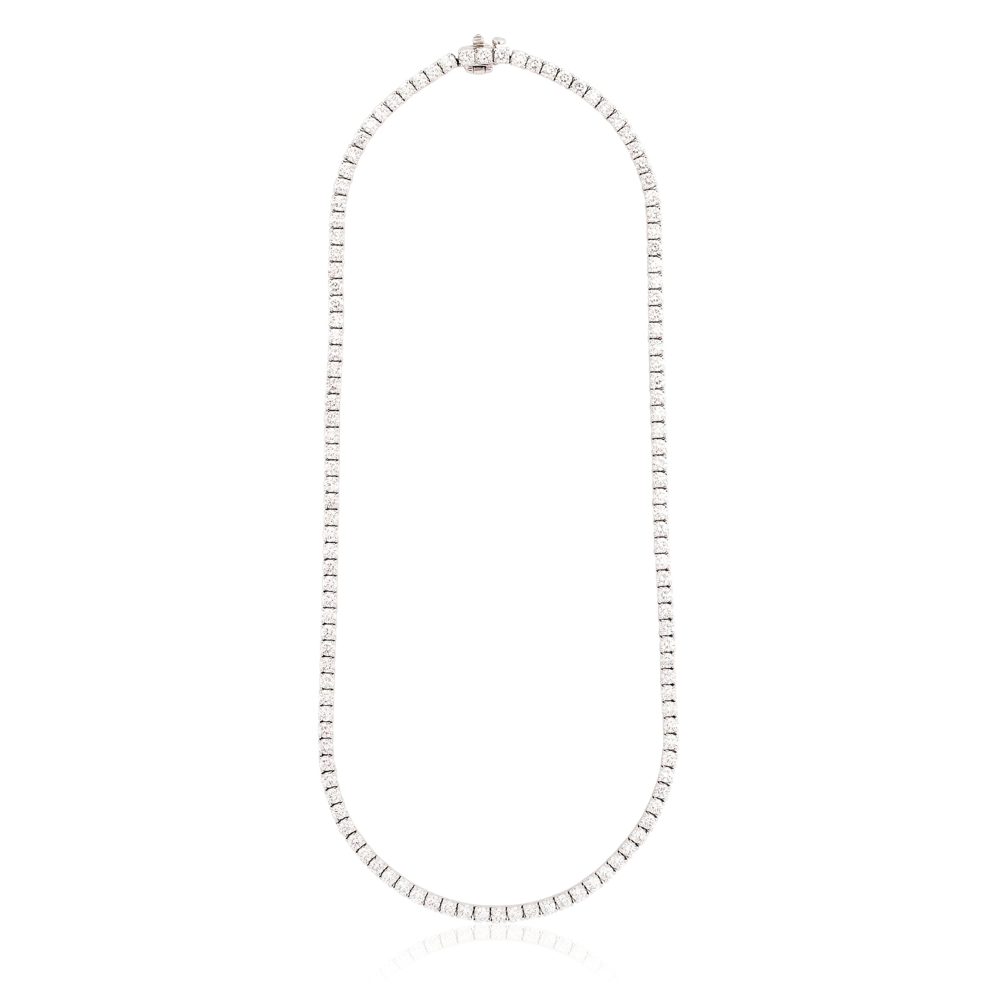 Four Prong Straight Line Tennis Necklace