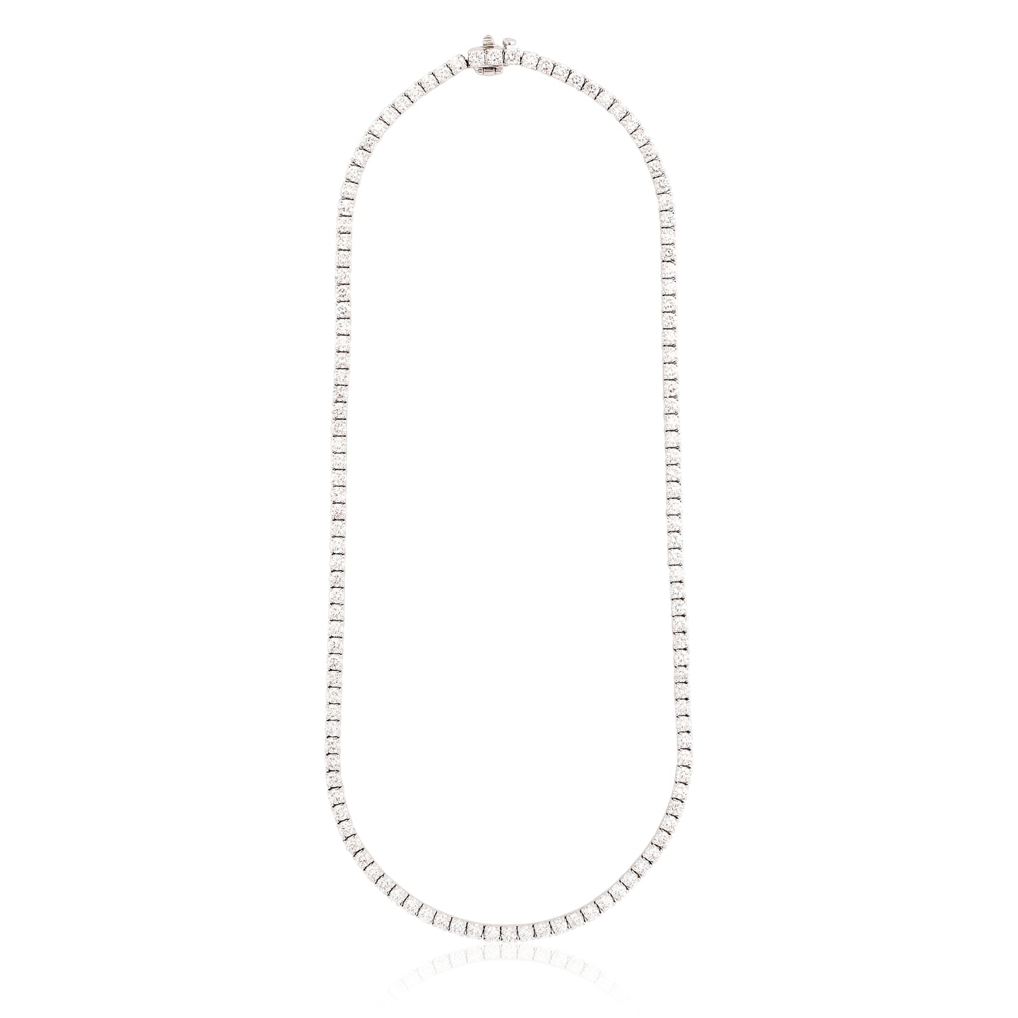 Four Prong Straight Line Tennis Necklace