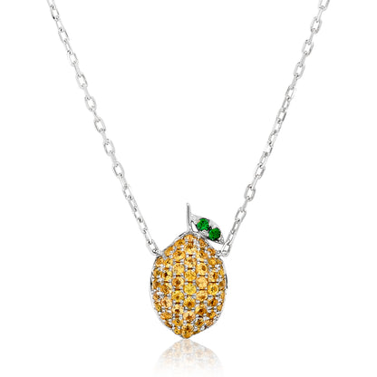 Yellow Sapphire and Tsavorite Lemon Pendant