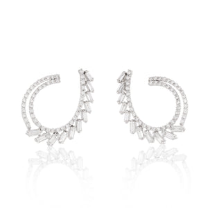 Curved Diamond Statement Earrings