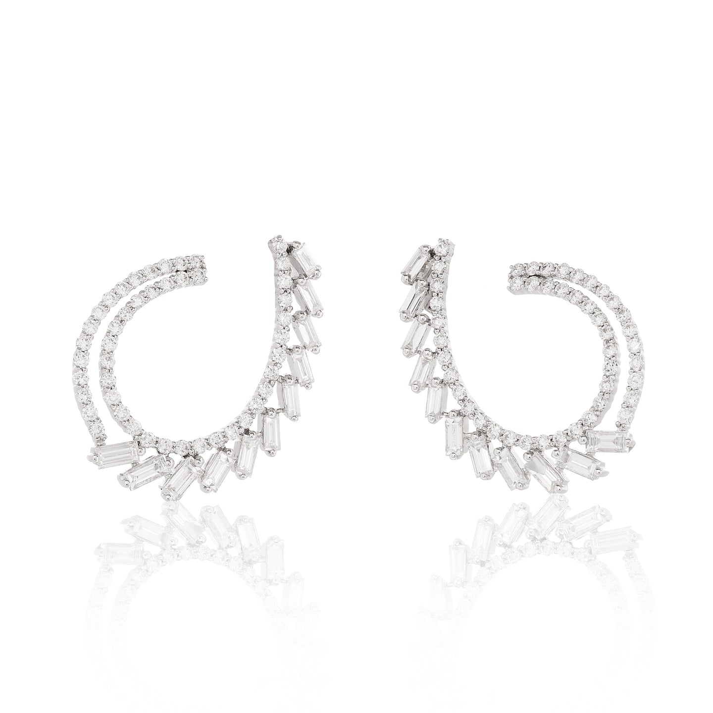 Curved Diamond Statement Earrings