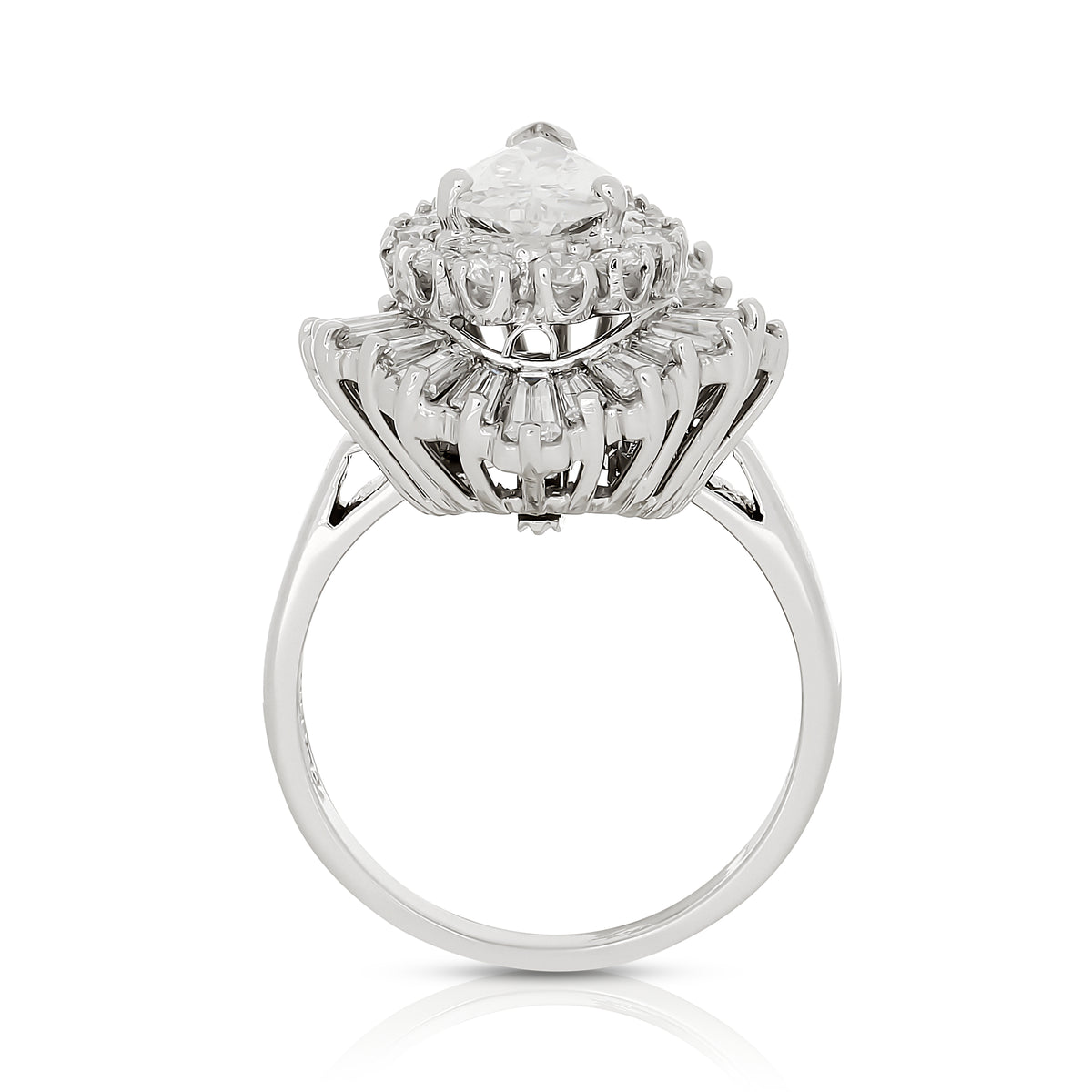 Estate Ballerina Diamond Pear Shape Ring