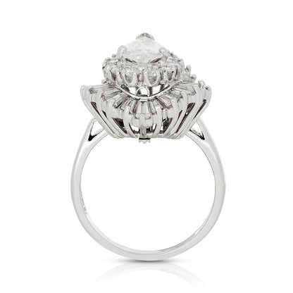 Estate Ballerina Diamond Pear Shape Ring