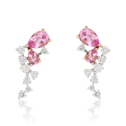 Morganite and Diamond Dangle Earrings