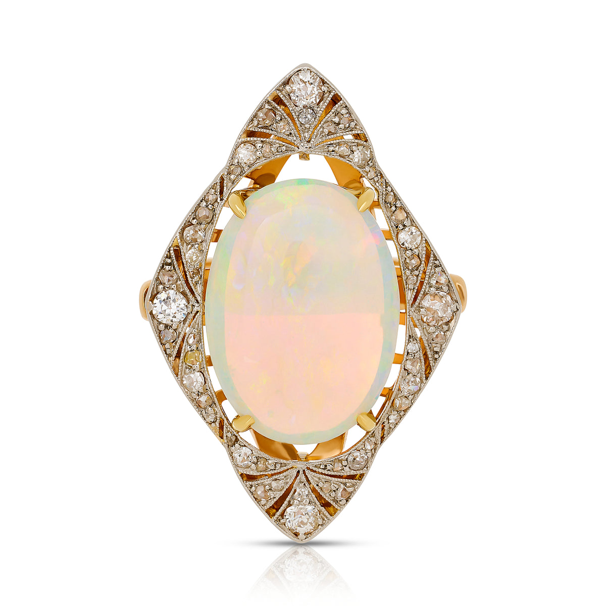 Vintage Opal and Diamond Ring