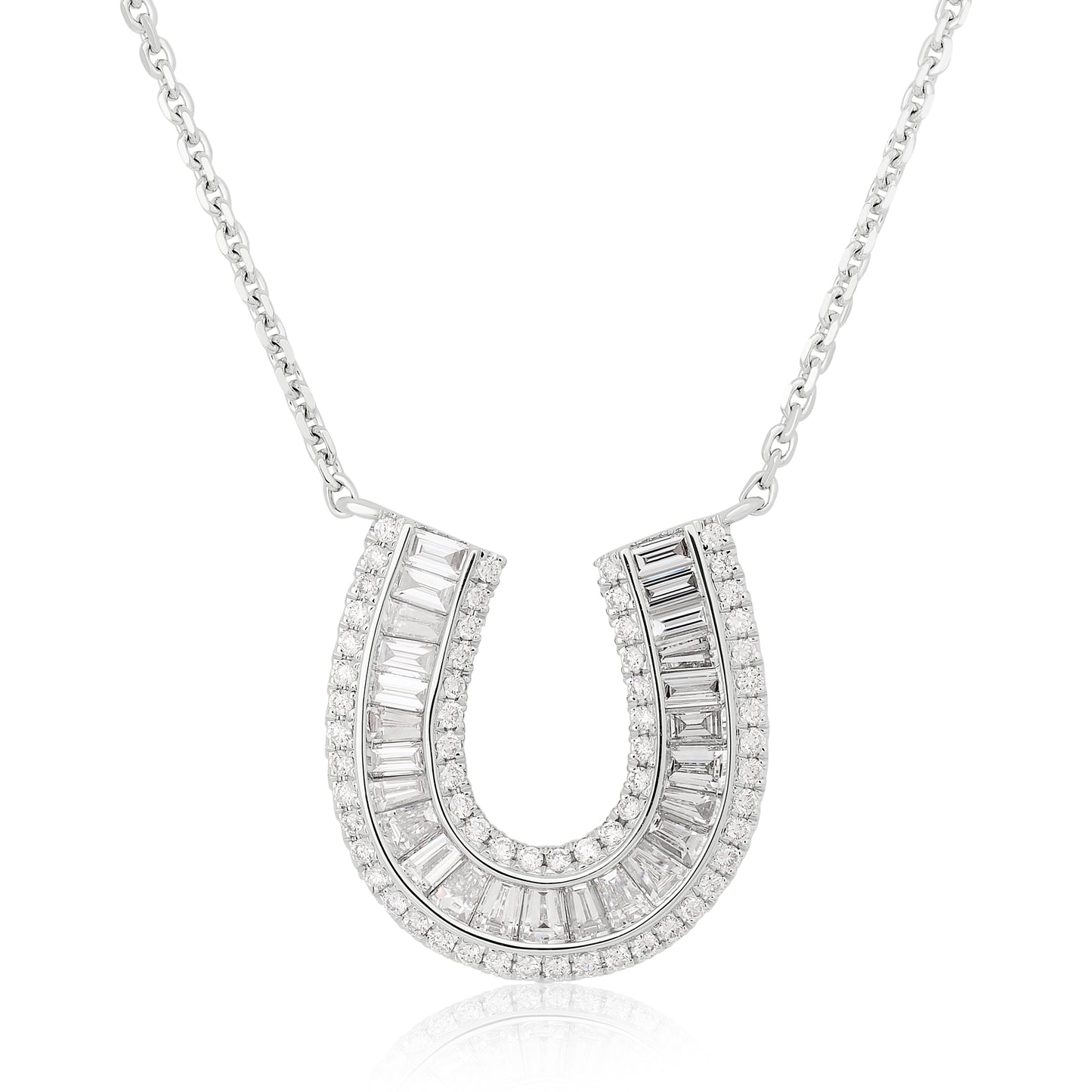Diamond Horseshoe Pendant in Size Small