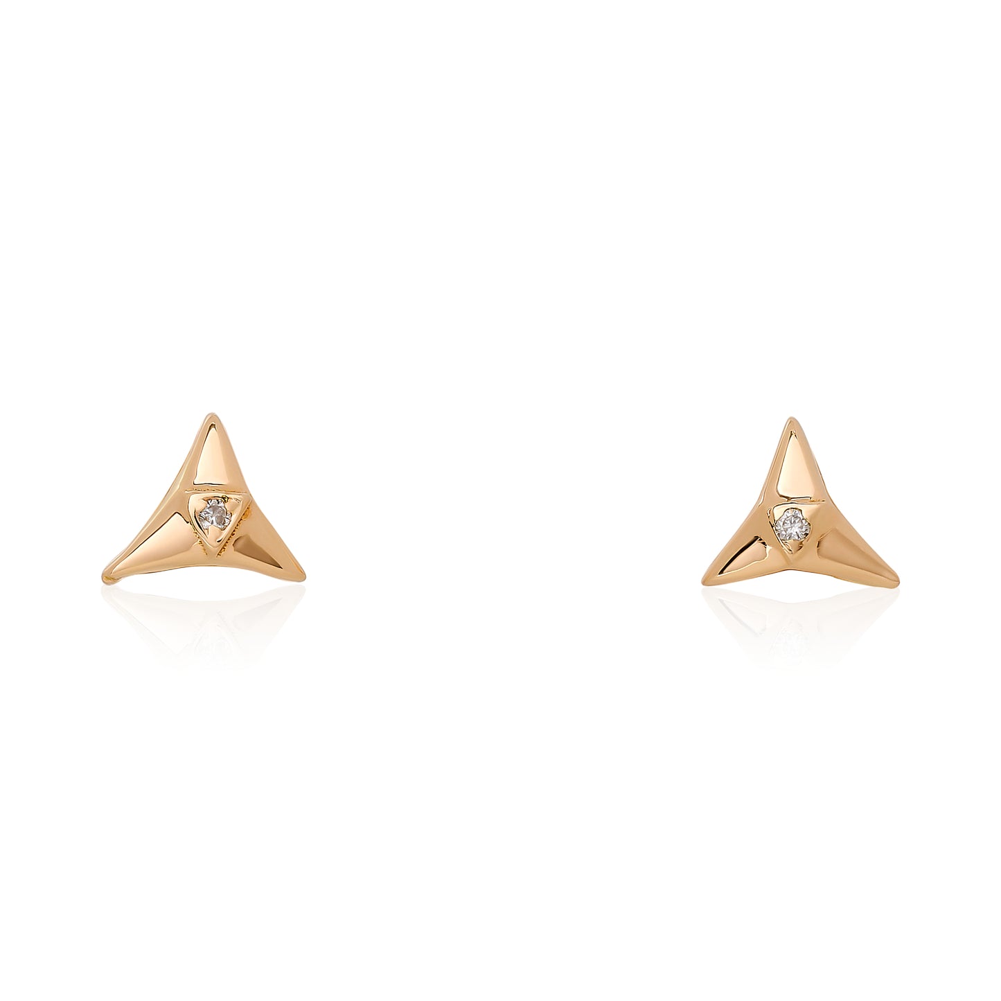 Petite Pyramid Diamond Stud Earrings
