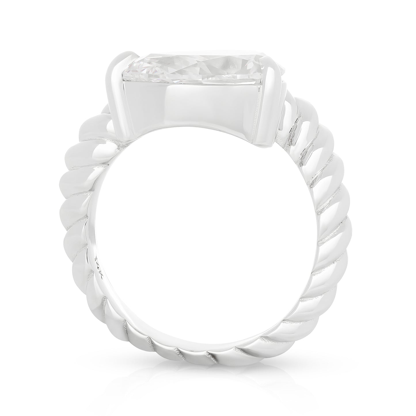 Wavy Lab Pear Diamond Ring