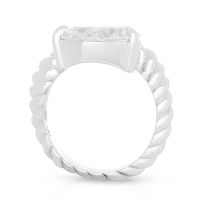 Wavy Lab Pear Diamond Ring