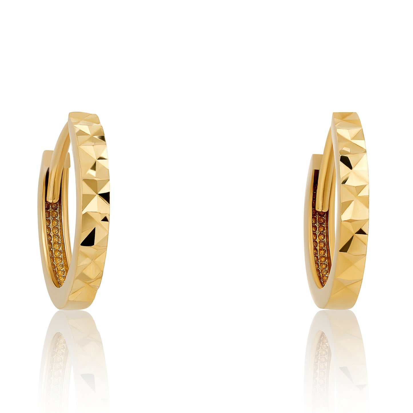 Diamond Cut Hoop Earrings