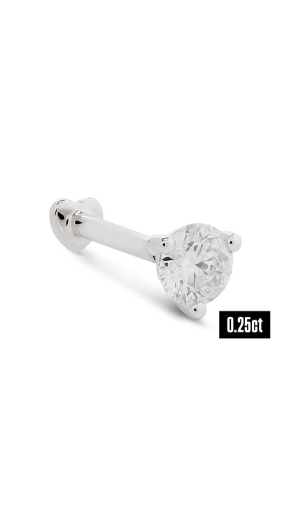 Round Shape Diamond Flat Back Stud Earring