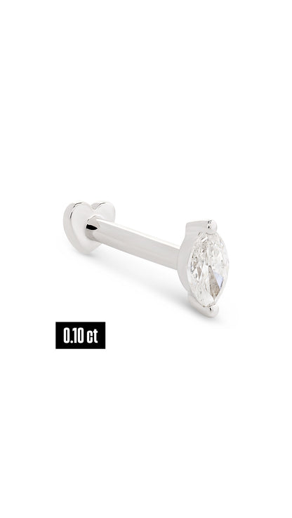 Marquise Shape Flat Back Diamond Stud Earring