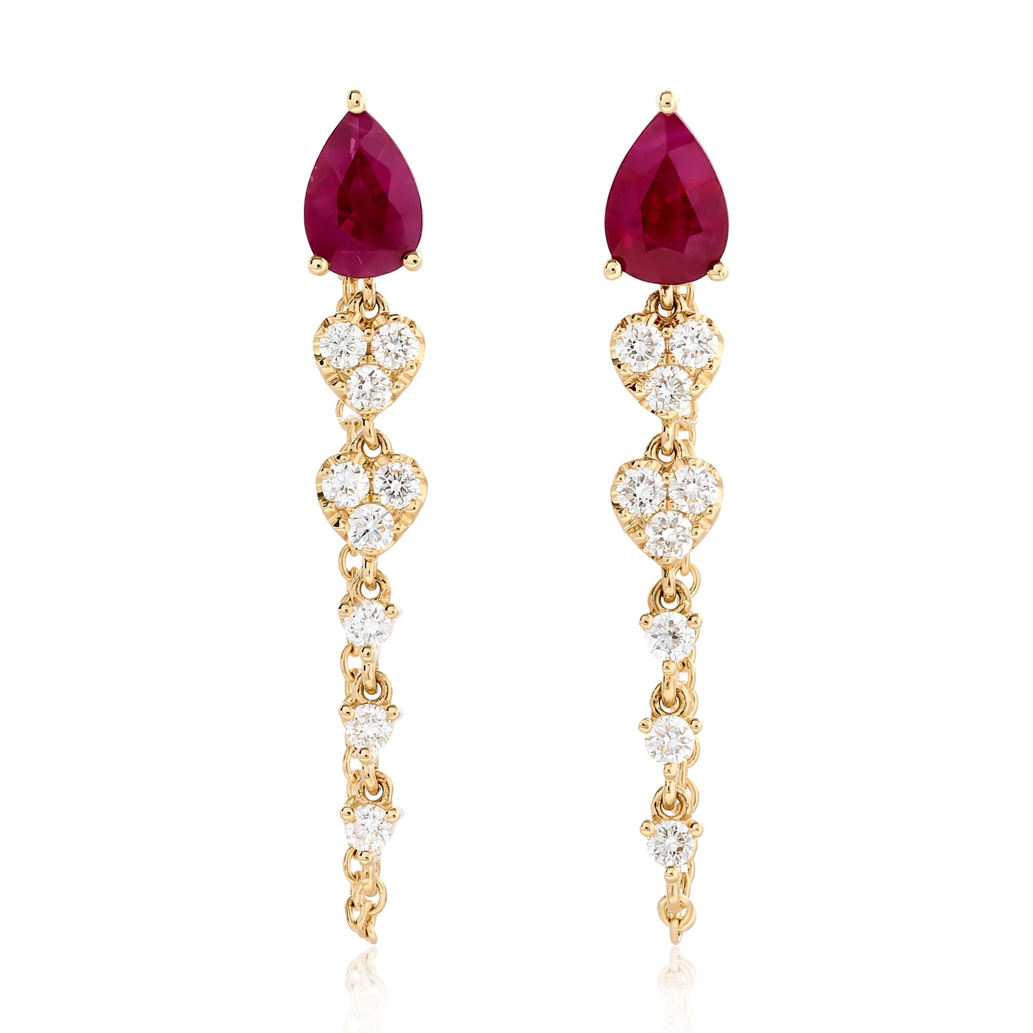 Ruby and Diamond Drop Earrings