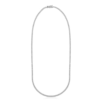 Lab Grown Straight Line Tennis Necklace-5