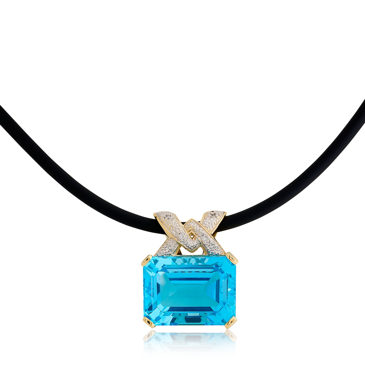Estate Blue Topaz and Diamond Cord Necklace