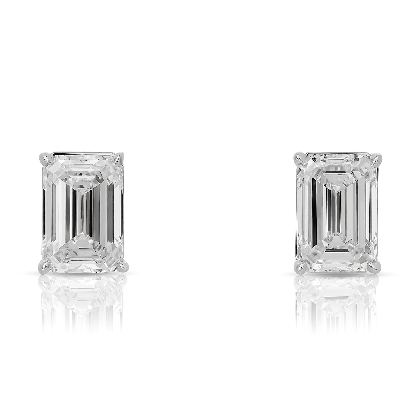 Lab Grown Emerald Cut Studs