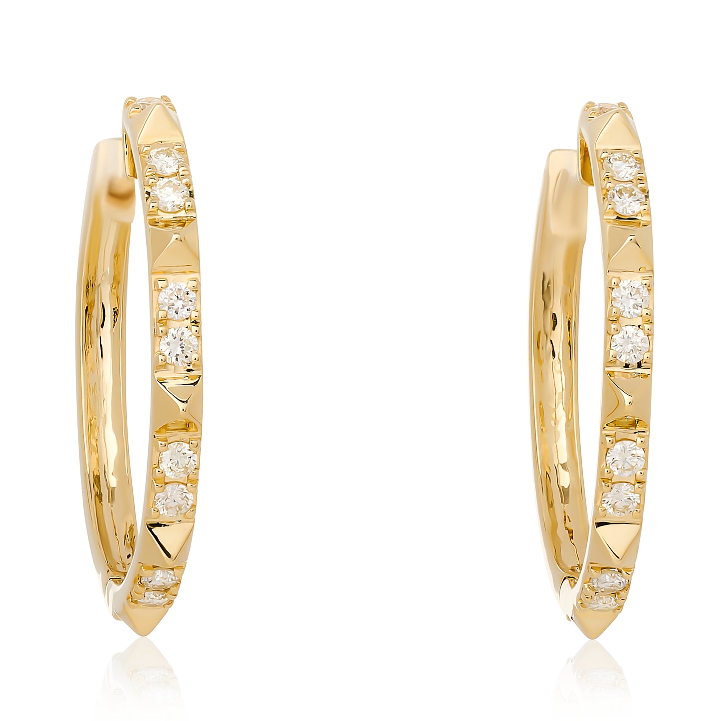 Pyramid Diamond Hoops