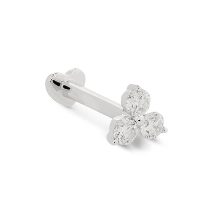 Trio Diamond Flat Back Stud Earring