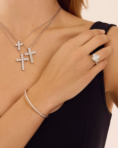 The Mallory Cross Pendant In Size Small