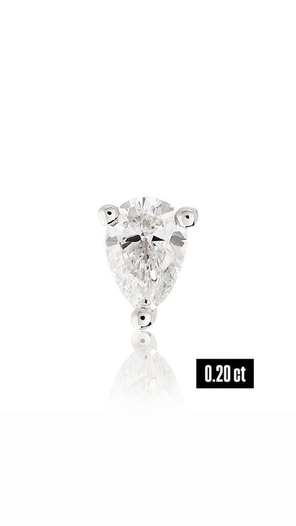 Pear Shape Diamond Flat Back Stud Earring
