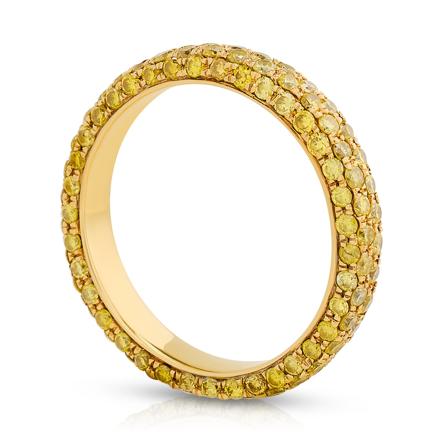 Estate Yellow Gold and Yellow Diamond Pave Eternity Band