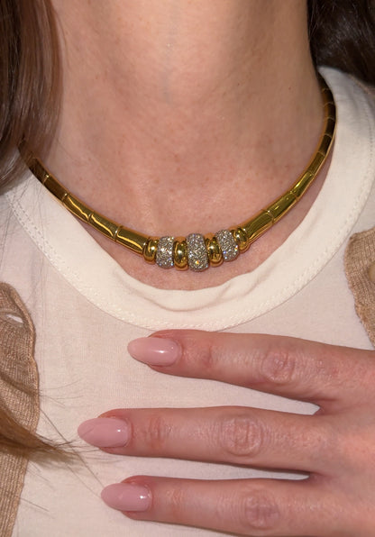 Chunky Gold Diamond Vintage Choker