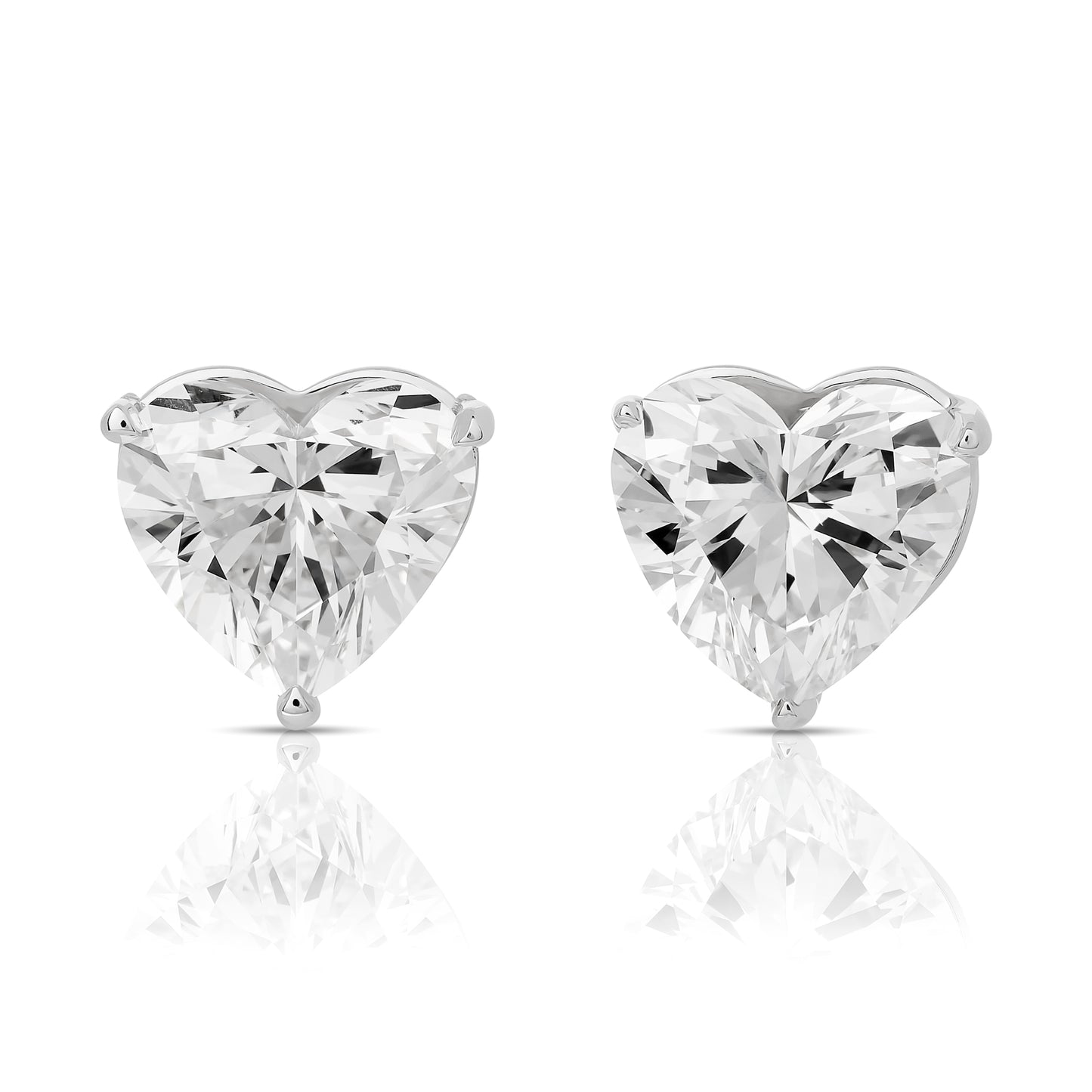 Lab Grown Heart Diamond Stud Earrings