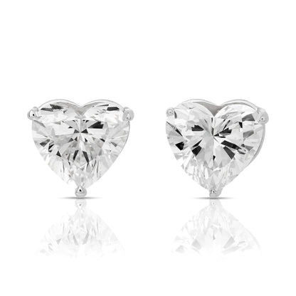 Lab Grown Heart Diamond Stud Earrings