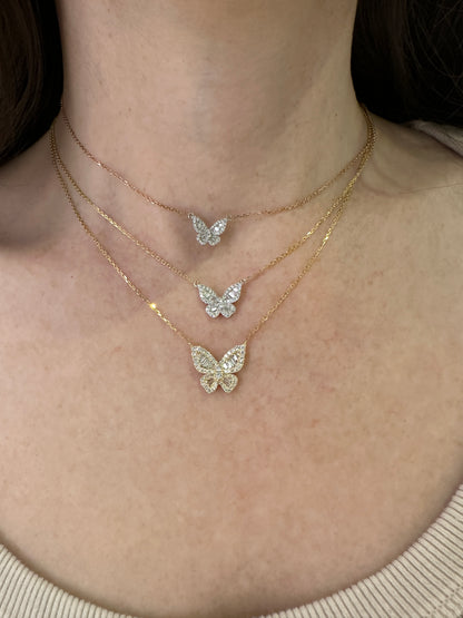 Two Tone Romantic Butterfly Pendant in Size 2