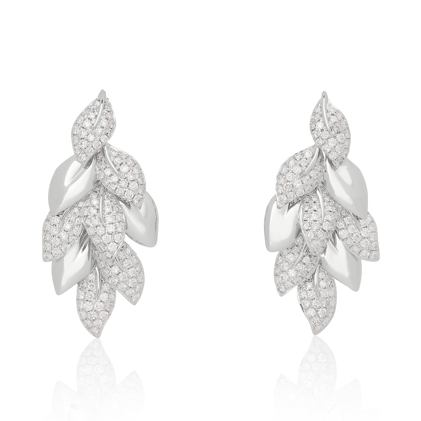 Diamond and Gold Leaf Earrings