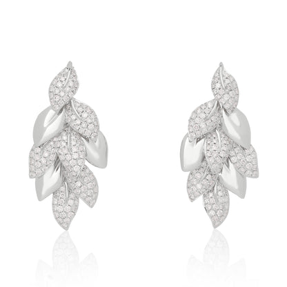 Diamond and Gold Leaf Earrings