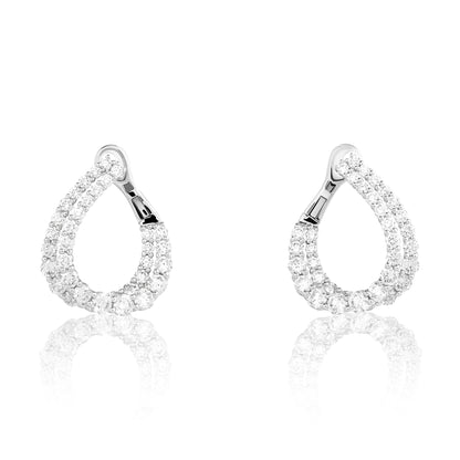 Small Double Row Curve Diamond Earrings