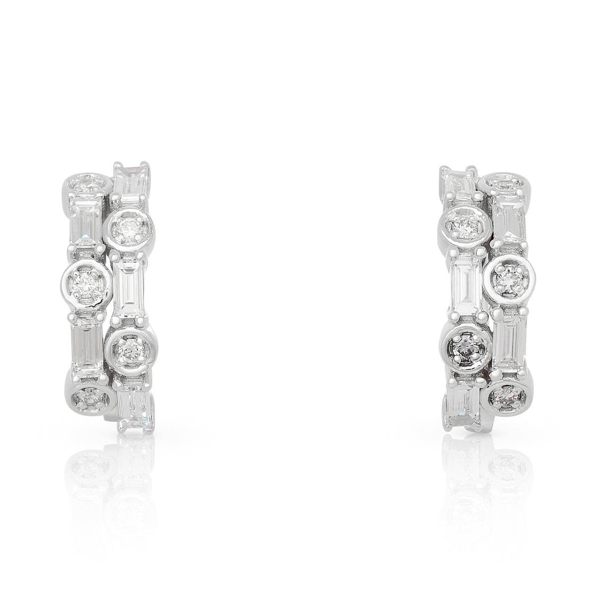 Two Row Nikki Hoop Earrings