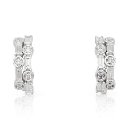 Two Row Nikki Hoop Earrings