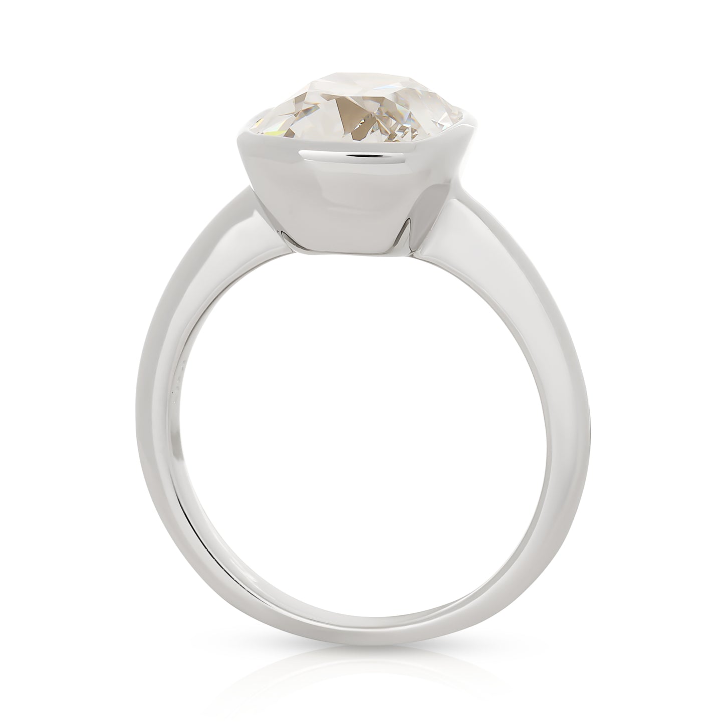 Bezel Set Lab Diamond Old Mine Cut Ring