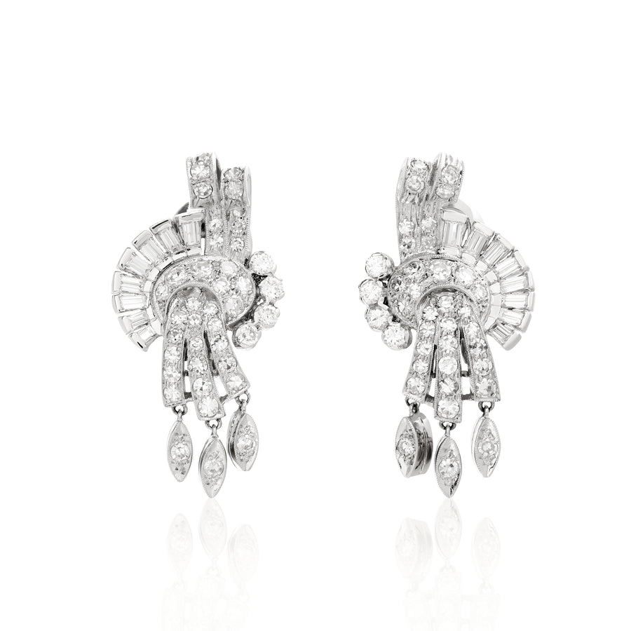 Platinum Vintage Diamond Earring