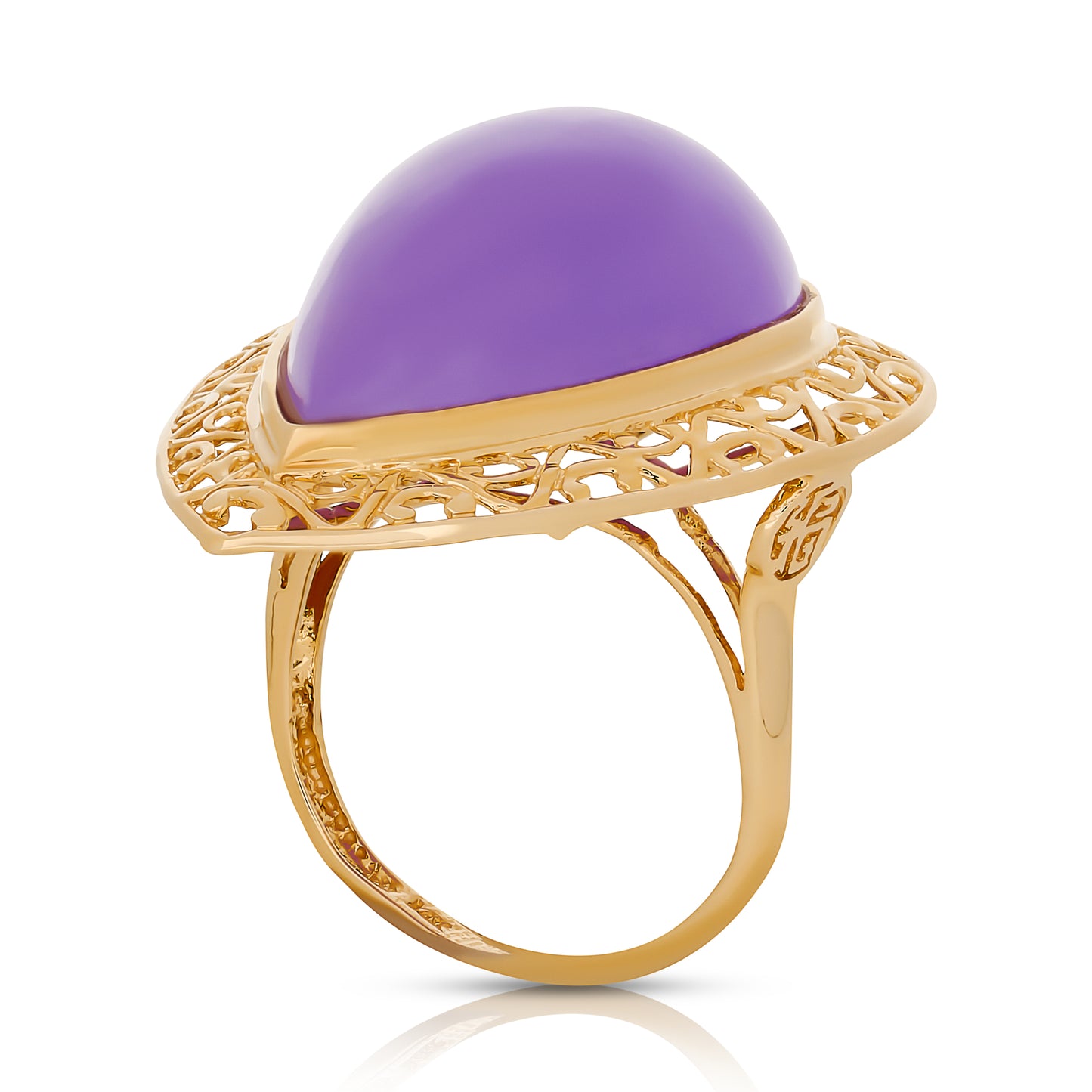 Estate Lavender Jade Antique Ring