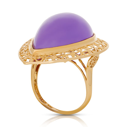Estate Lavender Jade Antique Ring