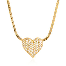 Load image into Gallery viewer, Diamond Puffy Heart Necklace