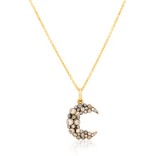 Load image into Gallery viewer, Rocky Diamond Crescent Moon Pendant