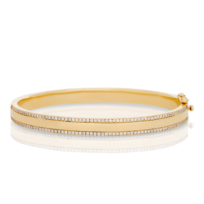 Diamond and Gold Bangle Bracelet