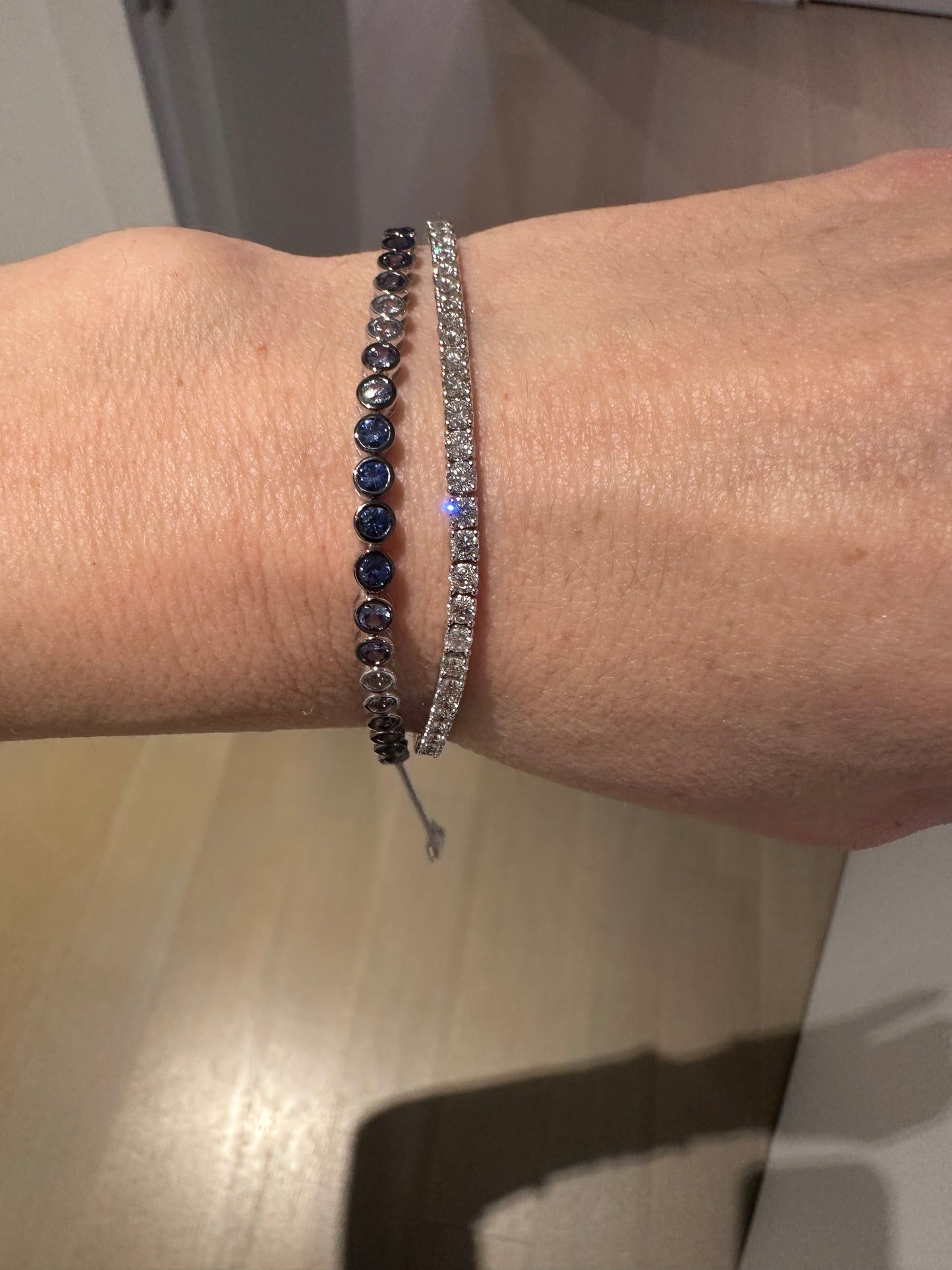 Ombre Sapphire Bezel Set Bracelet