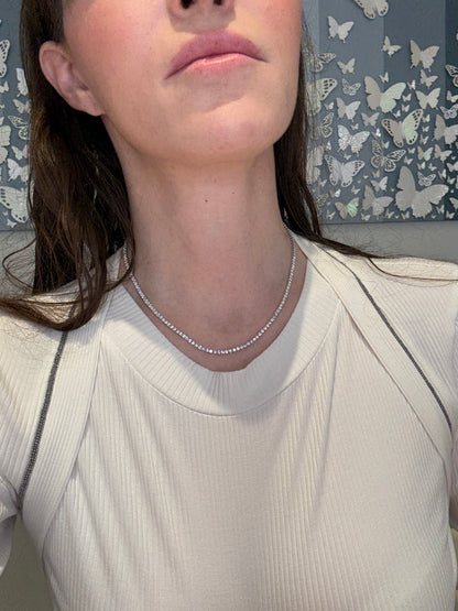 Lab Grown Diamond Straight Line Tennis Necklace-7
