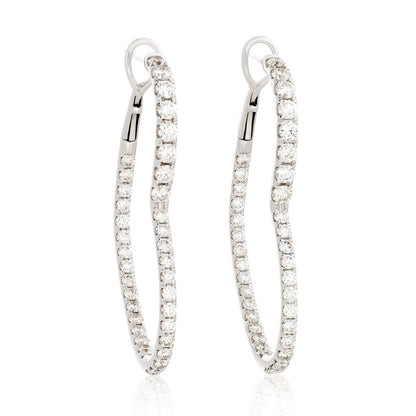Diamond Heart Hoop Earrings