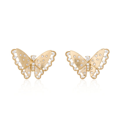 Whimsical Diamond Butterfly Earrings