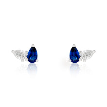 Load image into Gallery viewer, Toi Et Moi Diamond and Sapphire Birthstone Stud Earrings