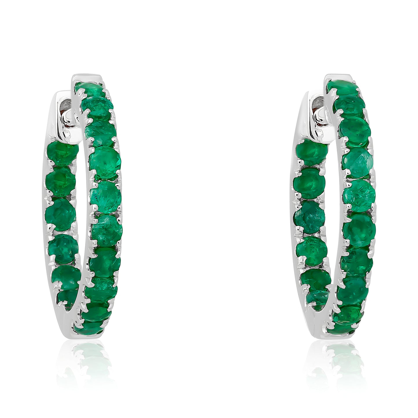 Emerald Hoop Earrings