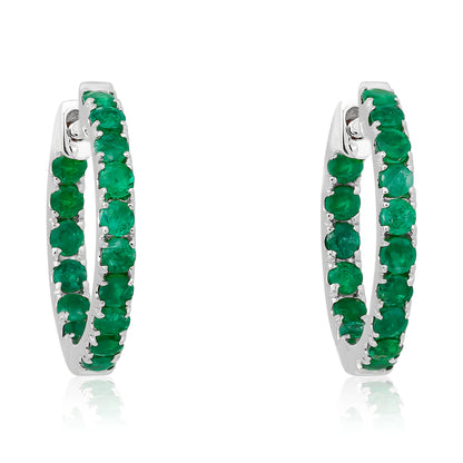 Emerald Hoop Earrings