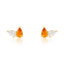 Load image into Gallery viewer, Toi Et Moi Diamond and Citrine Birthstone Stud Earrings