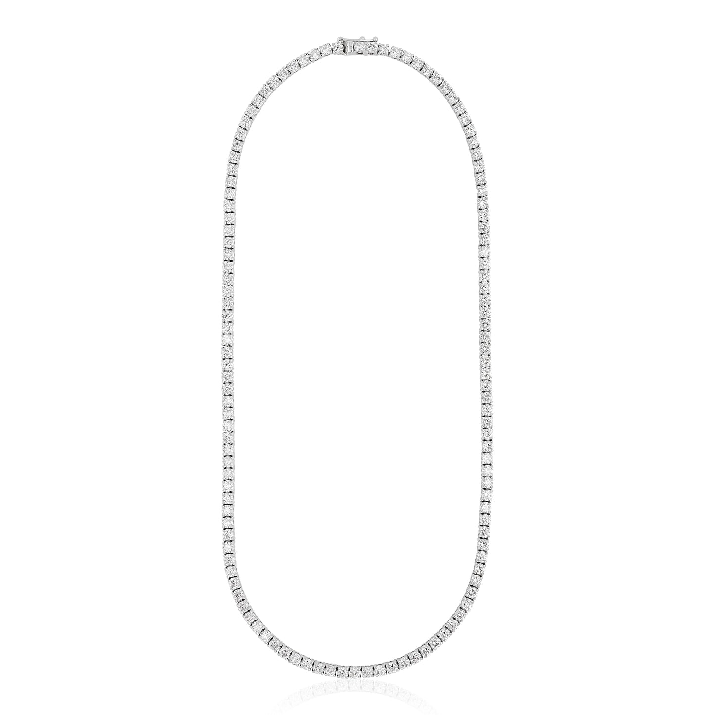 Lab Grown Straight Line Tennis Necklace-12